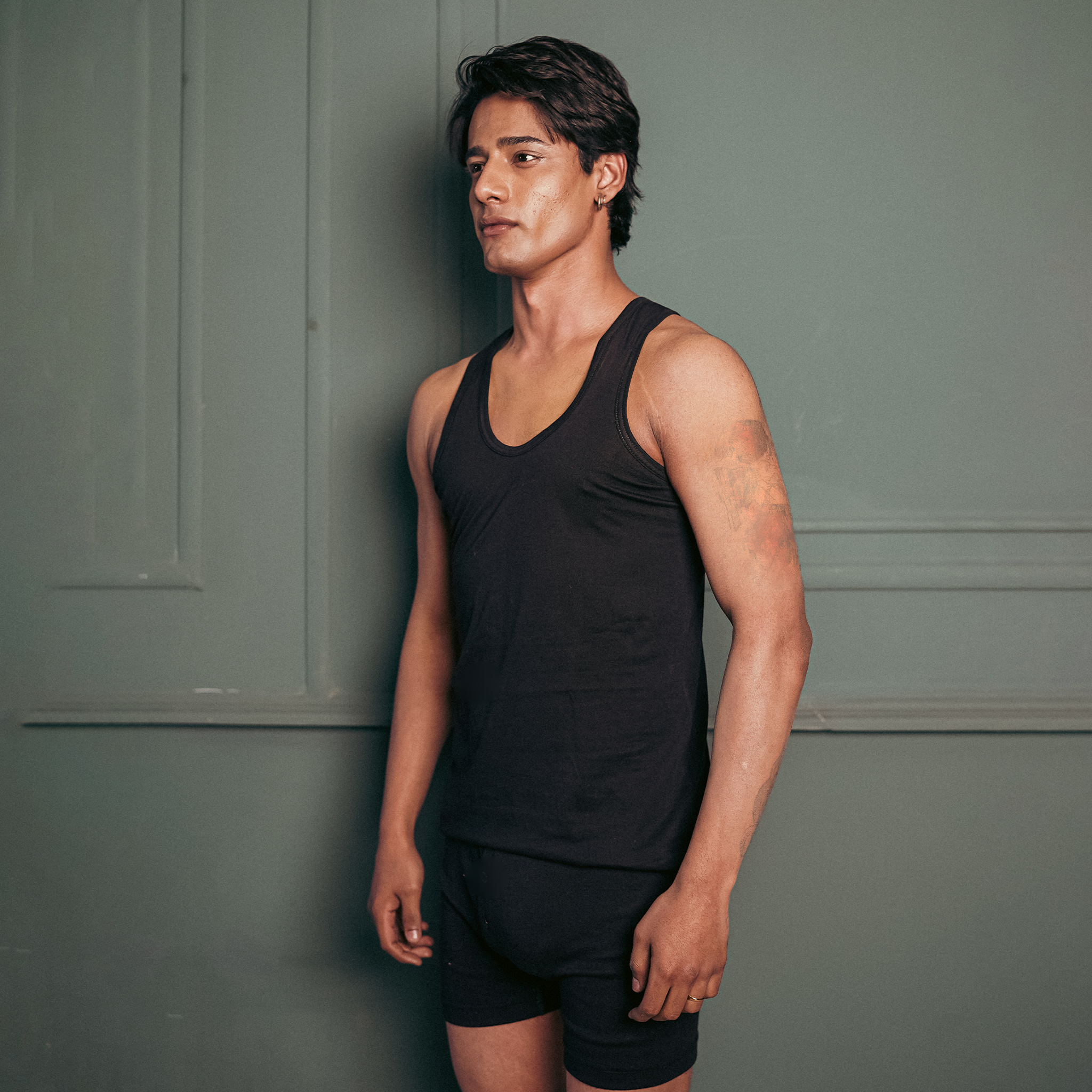 Pack Of 3 Sleeveless Black Vest
